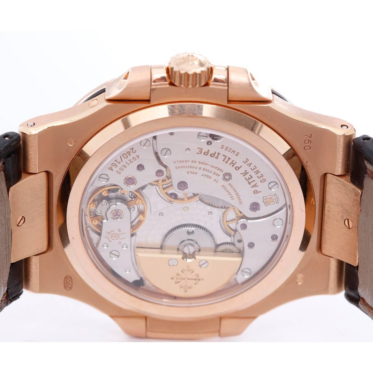 Patek Philippe & Co. Nautilus Rose Gold Automatic Wristwatch Model 5712R In Excellent Condition In Dallas, TX