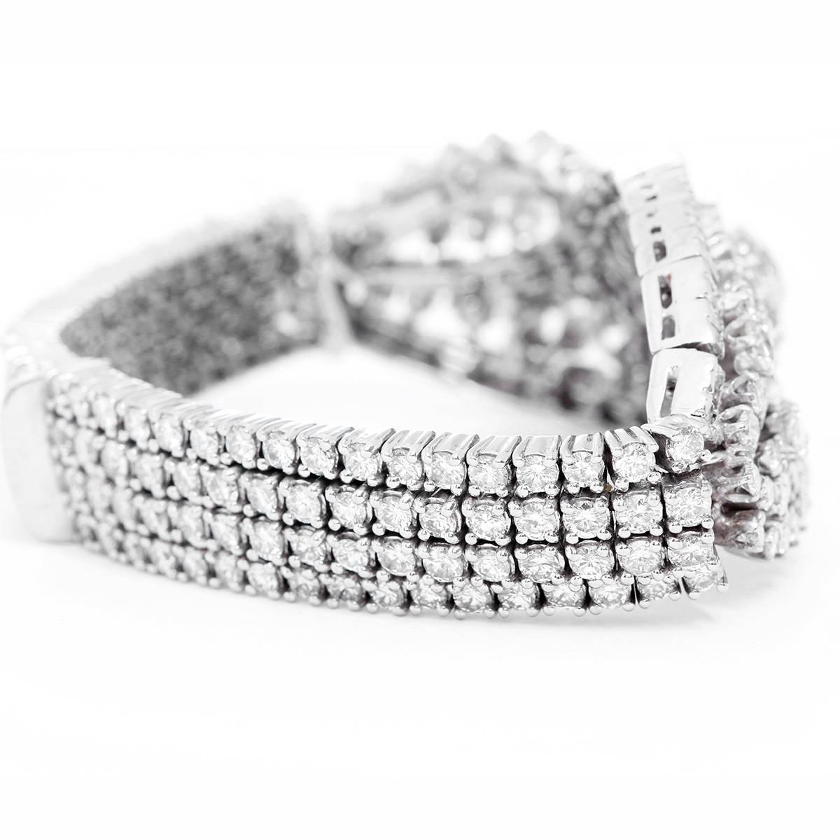 Curved Platinum Tennis Bracelet - . This beautiful Platinum bracelet circa 1940-50's. Diamonds approximately 22-25 carats. GH - VS2 Clarity. Wrist size 6.5.