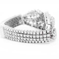 Curved Diamond Platinum Tennis Bracelet