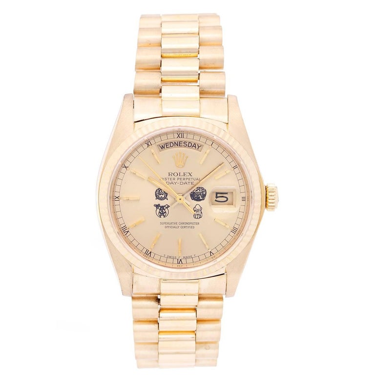 Rolex Yellow Gold President Day-Date Automatic Wristwatch Model 18038 ...