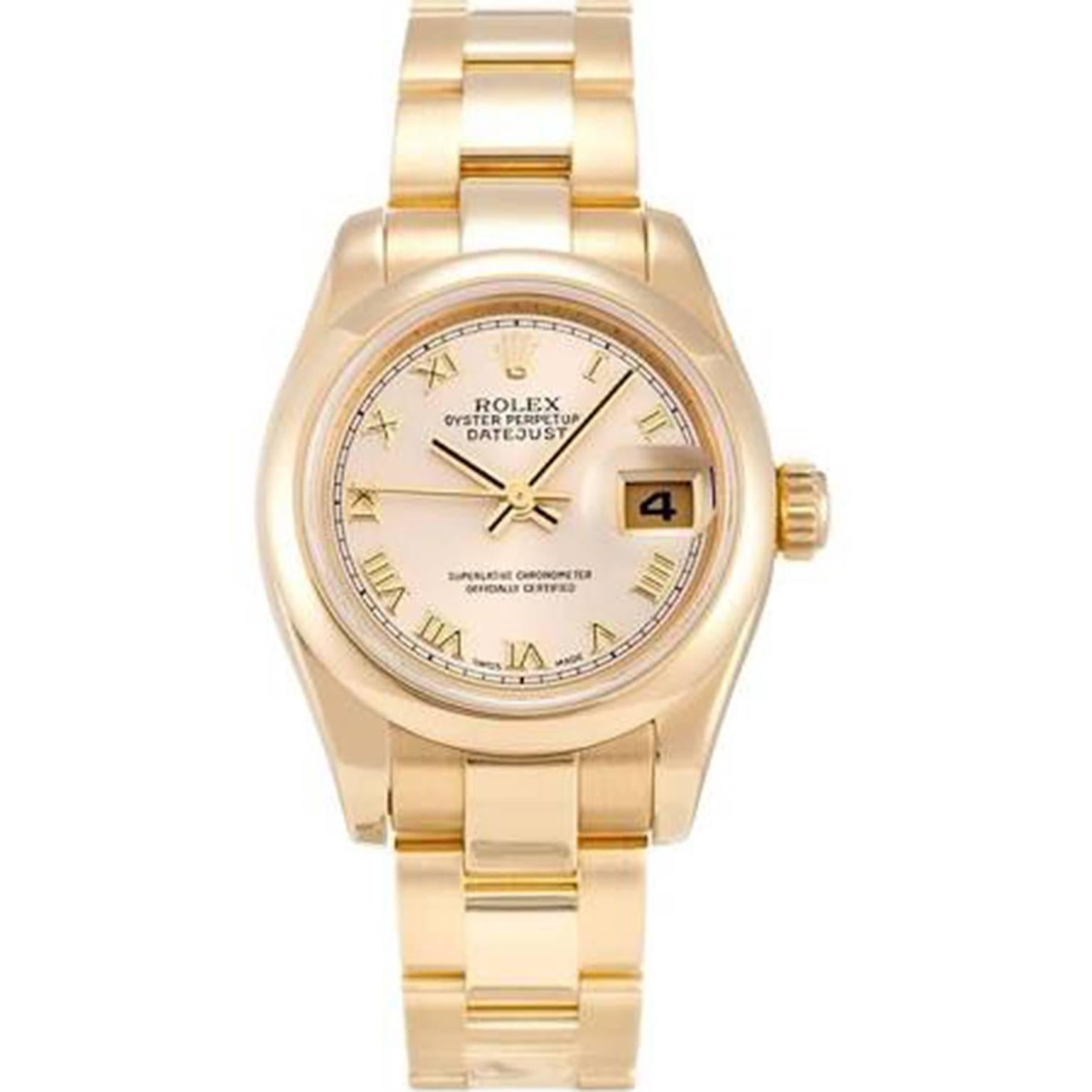 Rolex Datejust Yellow Gold Automatic Wristwatch Ref 179168