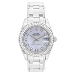 Rolex white gold Diamond Masterpiece Pearlmaster Automatic Wristwatch Ref 81339