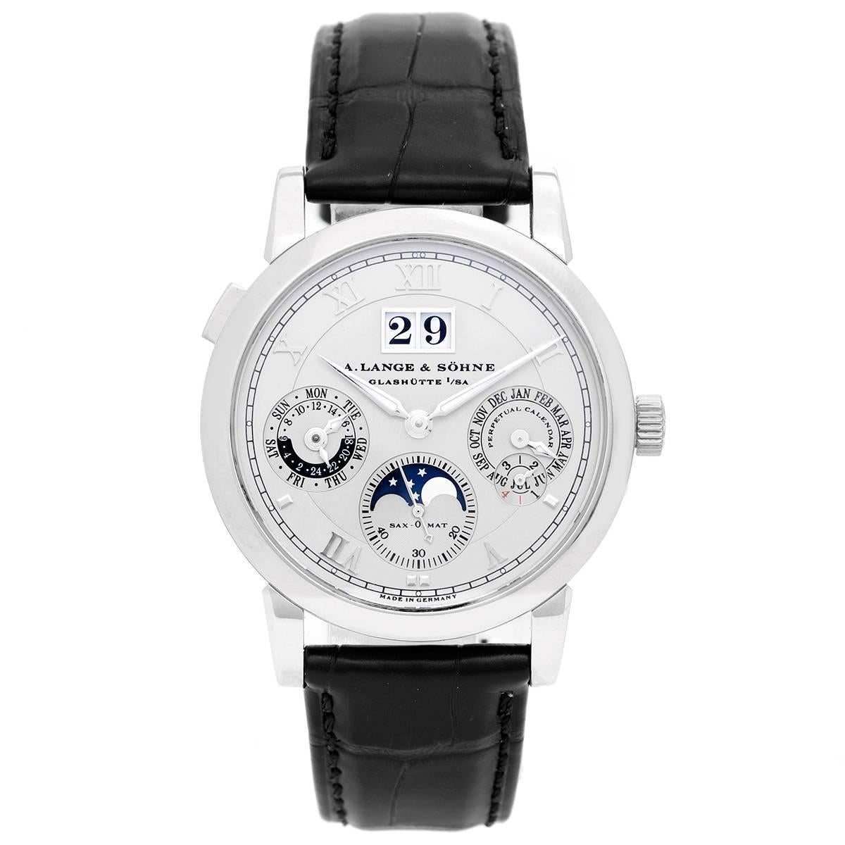 A. Lange & Sohne Platinum Langematik Perpetual Wristwatch Ref 310.025