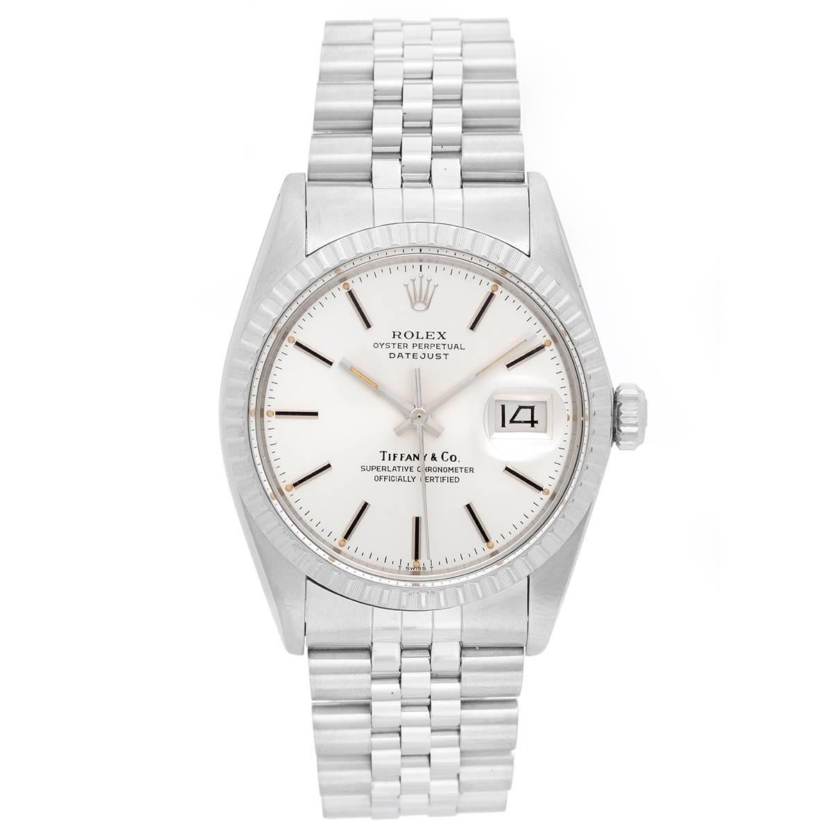 Rolex Tiffany & Co. Datejust Steel Automatic Wristwatch