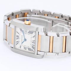 Cartier Yellow Gold Stainless Steel Tank Francaise Quartz Wristwatch