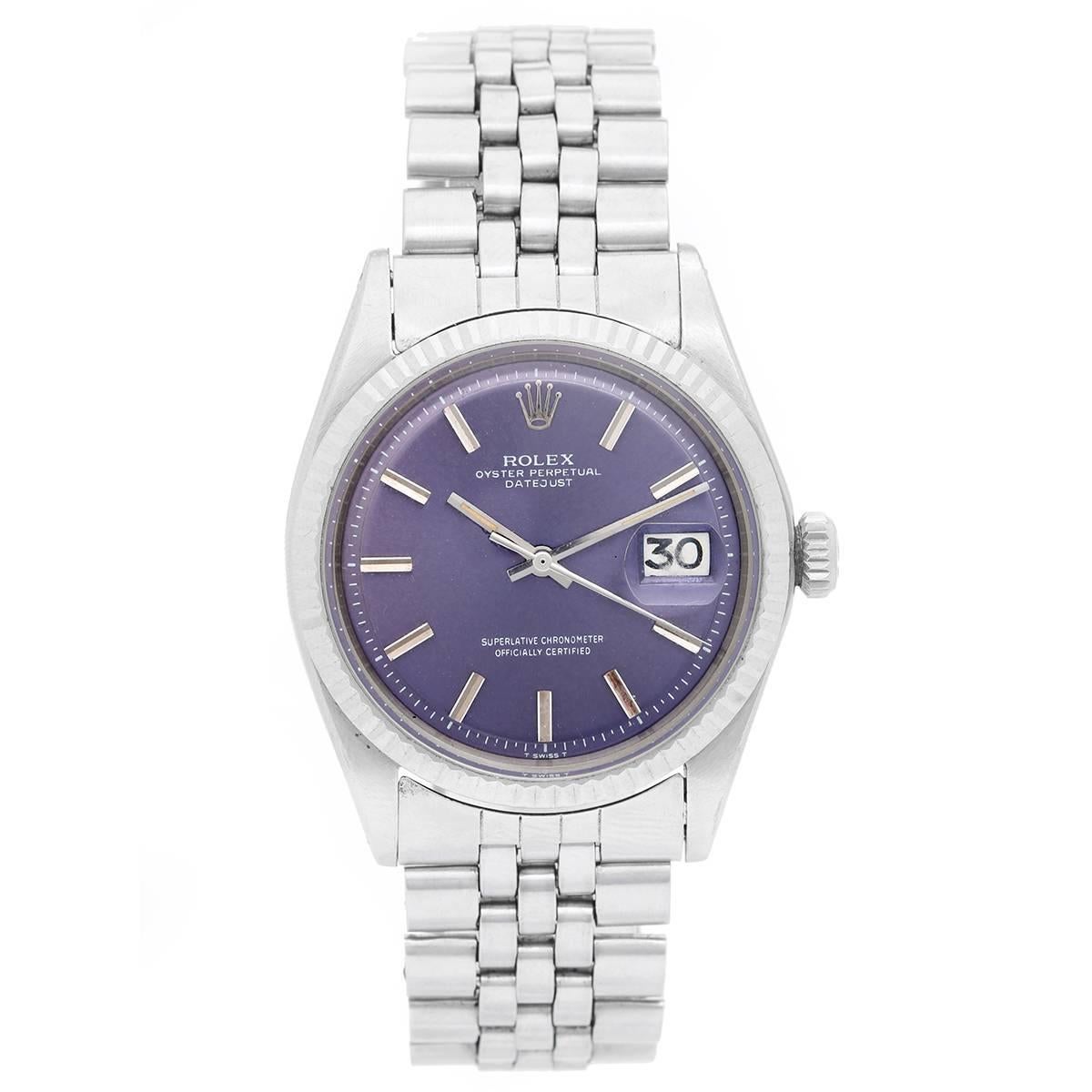 Rolex Stainless Steel Datejust Automatic Wristwatch Ref 1601