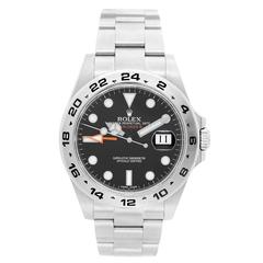 Rolex Stainless Steel Explorer II Black Dial with Date Automatic Wristwatch