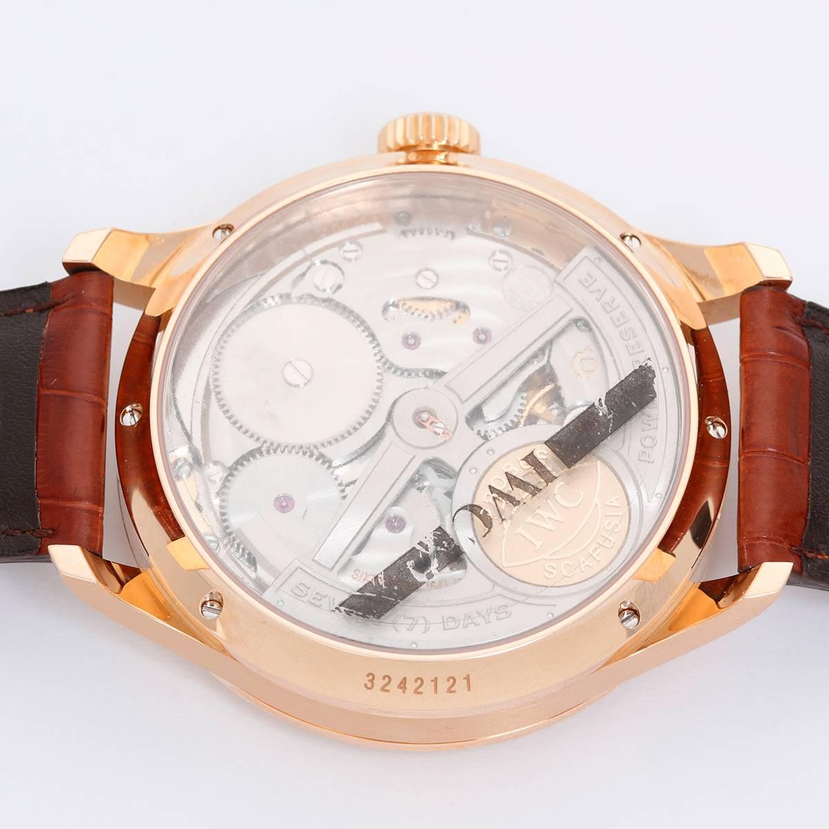 Women's or Men's IWC Portuguese Rose Gold Perpetual Calendar Automatic Wristwatch