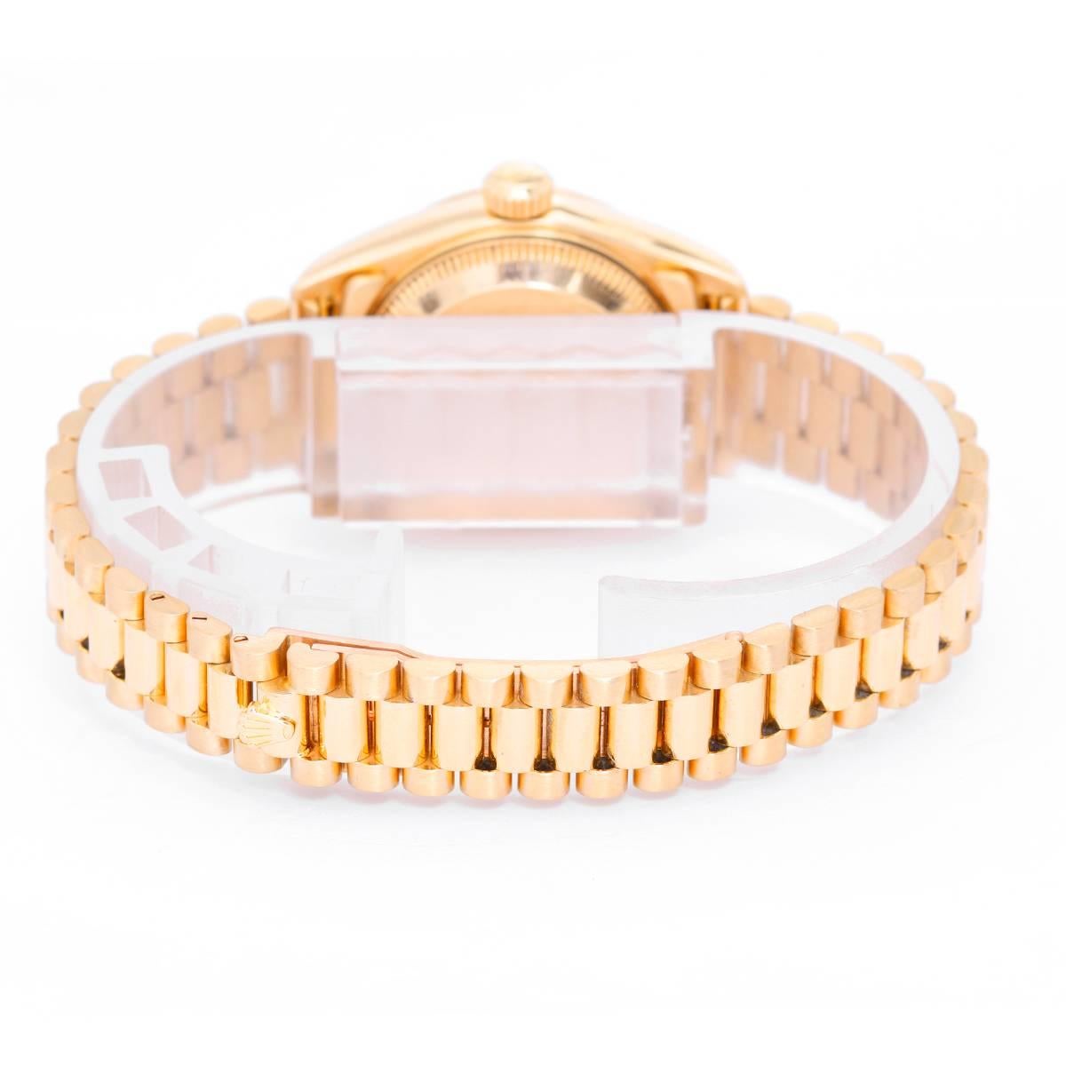 Rolex Ladies President Yellow Gold Diamond Wristwatch Ref 79178 In Excellent Condition In Dallas, TX