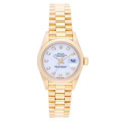 Rolex Ladies President Yellow Gold Diamond Wristwatch Ref 79178