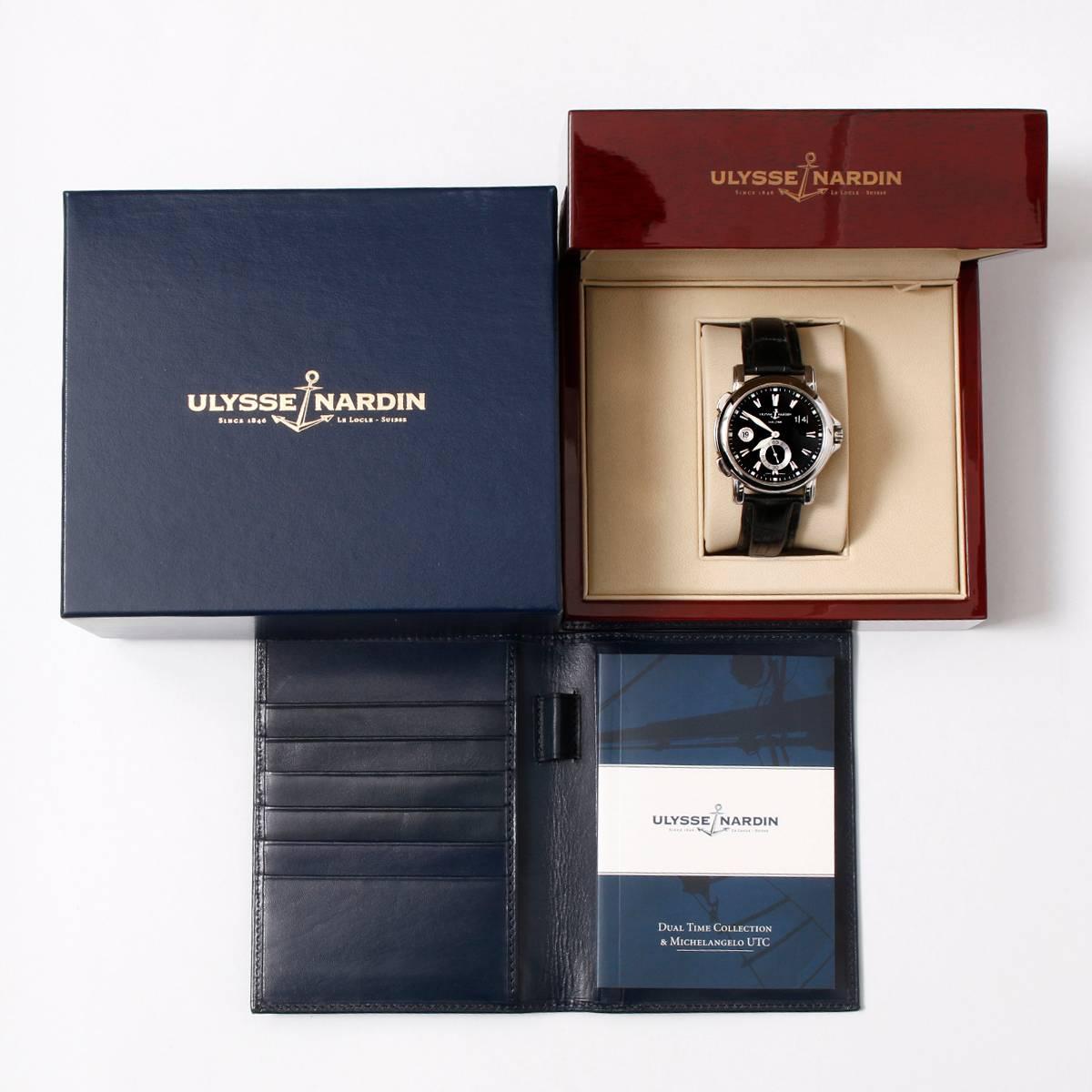Ulysse Nardin Stainless Steel Black dial Dual Time Automatic Wristwatch 1