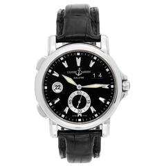 Ulysse Nardin Stainless Steel Black dial Dual Time Automatic Wristwatch