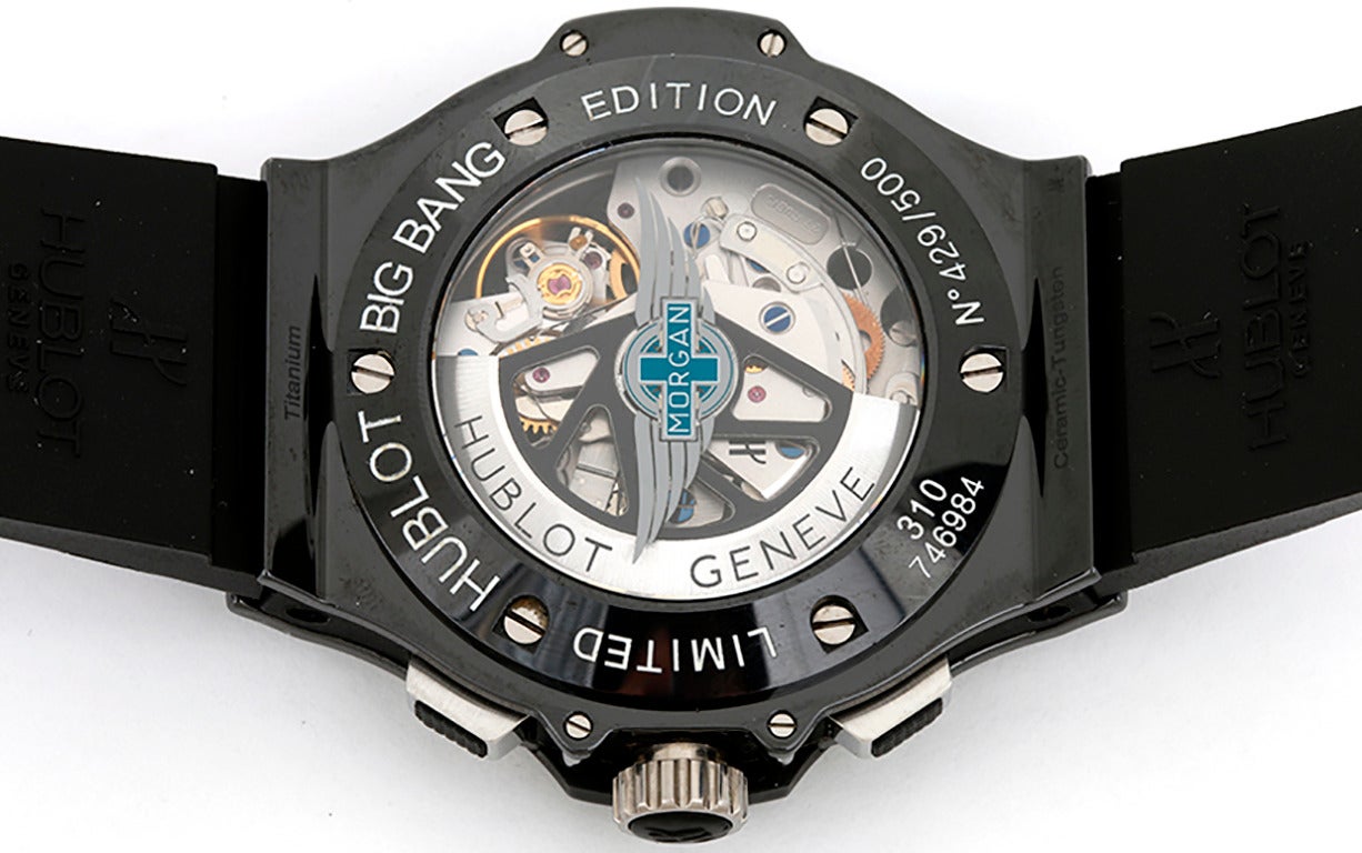 Hublot Ceramic Big Bang Aero Morgan Chronograph Wristwatch Ref 310.CK.1140 In Excellent Condition In Dallas, TX