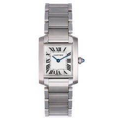 Cartier Lady's Stainless Steel Tank Francaise Quartz Wristwatch Ref W51008Q3