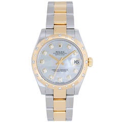 Vintage Rolex Yellow Gold Stainless Steel Datejust Wristwatch Ref 68273