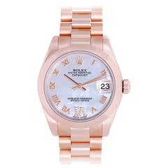 Rolex Lady's Rose Gold President Datejust Wristwatch Ref 178245