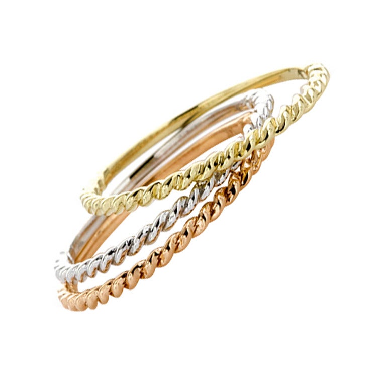 Amazing Tricolor Gold Stacking Rings