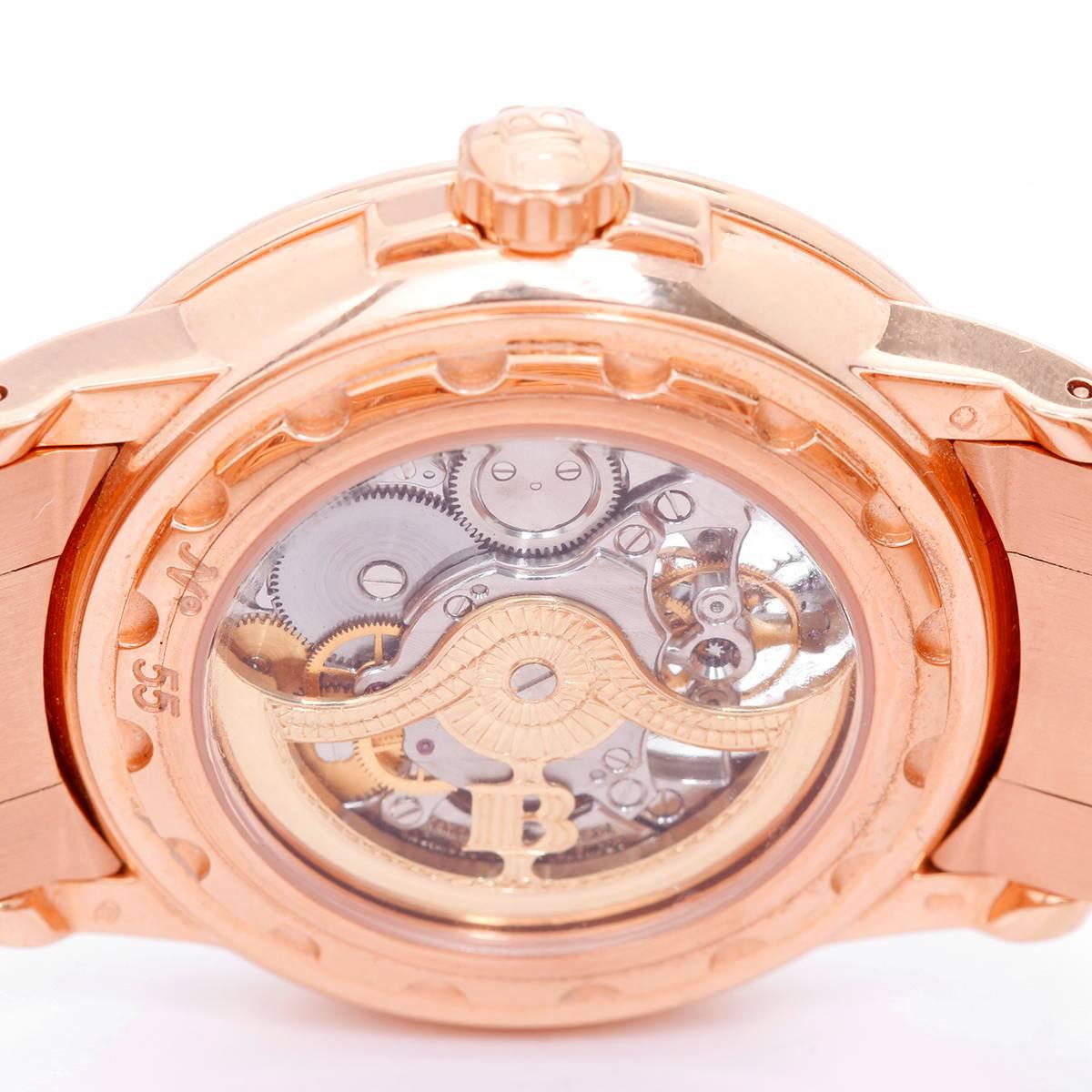 Men's Blancpain Rose Gold Leman Tourbillon Power Reserve 2125 Automatic Wristwatch