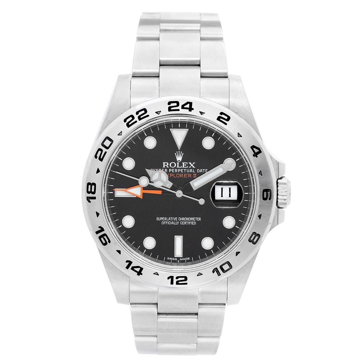 Rolex Stainless Steel Explorer II Oyster Bracelet Automatic Wristwatch