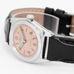 Rolex Stainless Steel Salmon Dial Oyster Perpetual Automatic Wristwatch