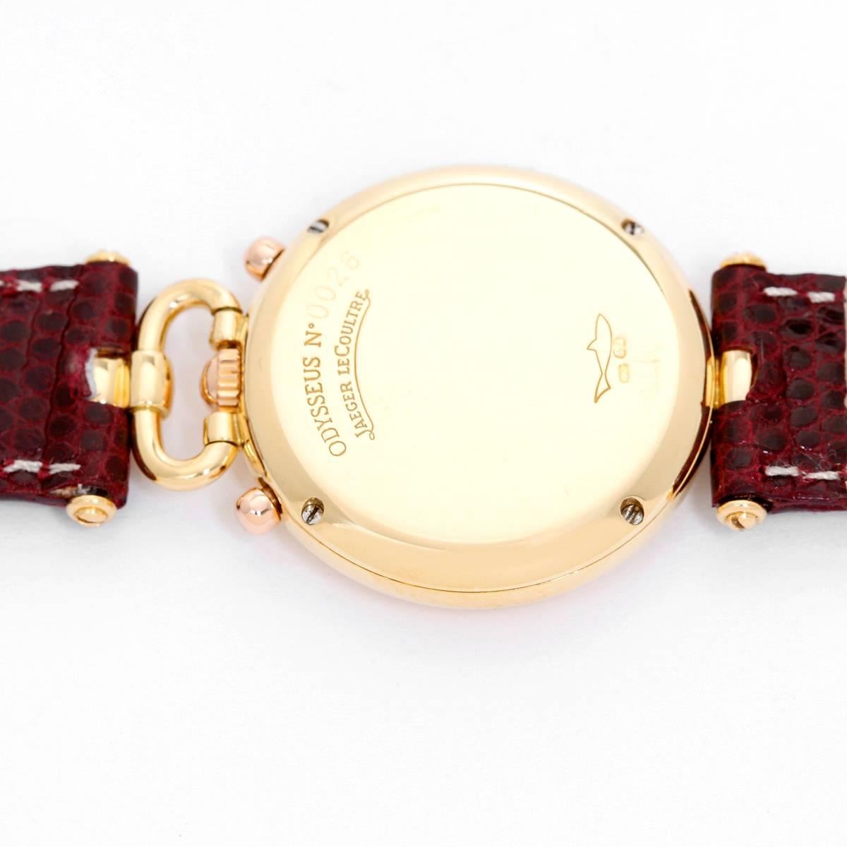 Jaeger-LeCoultre Yellow Gold Odysseus Chronograph Quartz Wristwatch In Excellent Condition In Dallas, TX