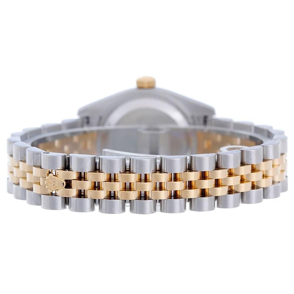 Rolex Ladies Datejust Jubilee Diamond Watch 179173 -  Automatic winding, Quickset, 31 jewels, sapphire crystal. Stainless steel case with 18k yellow gold fluted bezel  (26mm diameter). Rolex Jubilee Diamond dial. Stainless steel and 18k yellow gold