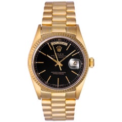 Rolex yellow gold President Black dial ref 18038 automatic wristwatch    
