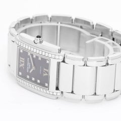 Patek Philippe Ladies 24 Stainless Steel Diamond Quartz Wristwatch