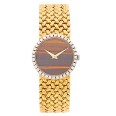 Piaget Ladies Yellow Gold Tiger's Eye Dial Automatic Wristwatch