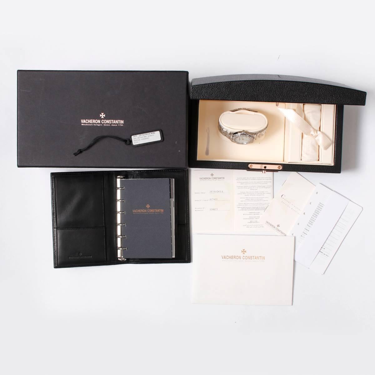 Vacheron Constantin Ladies Stainless Steel Overseas Quartz Wristwatch Ref 25750 1