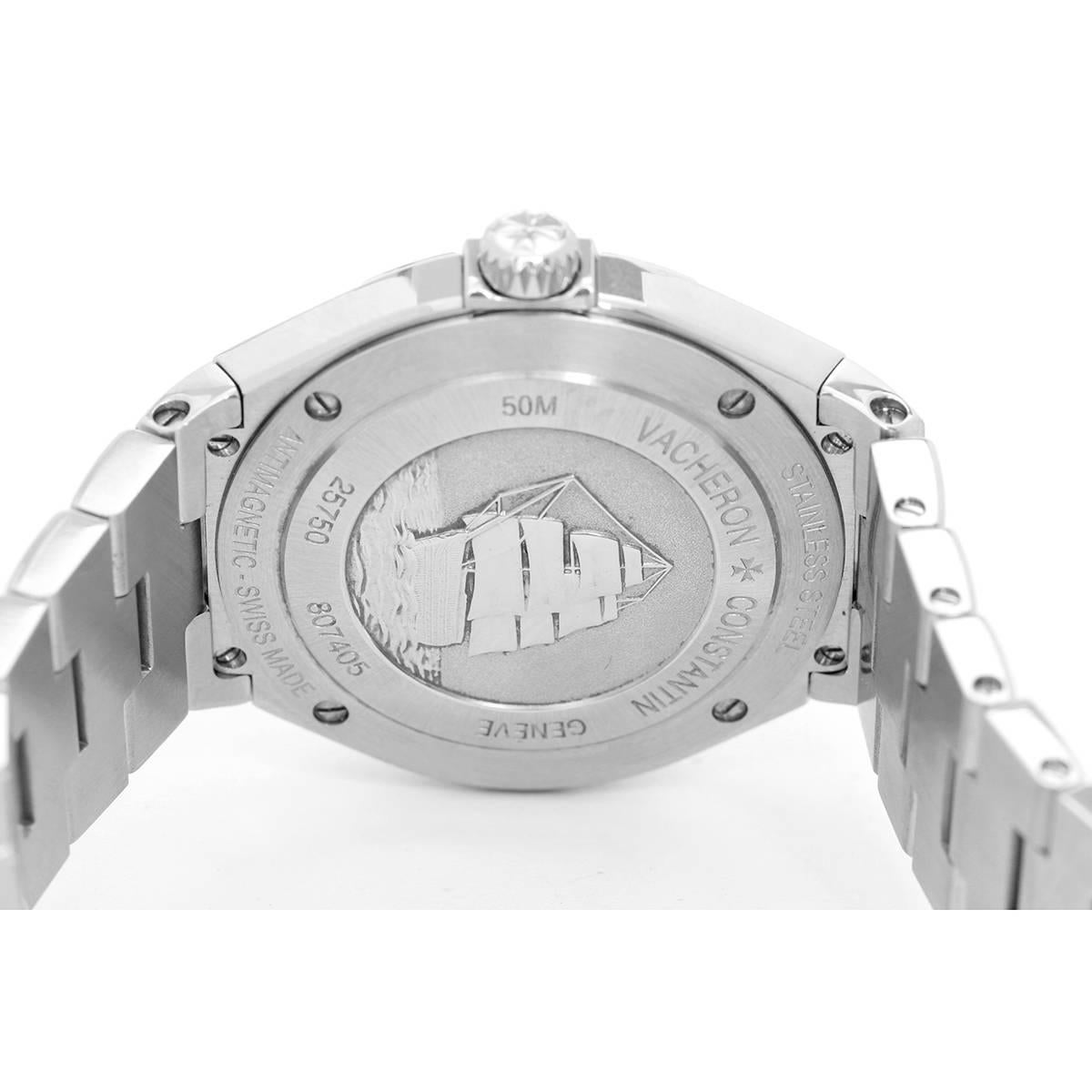 Vacheron Constantin Ladies Stainless Steel Overseas Quartz Wristwatch Ref 25750 In Excellent Condition In Dallas, TX