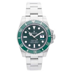 Retro Rolex Stainless Steel Submariner Green Dial Automatic Wristwatch