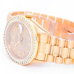 Rolex Yellow Gold President Day Date Barked Finish Automatic Wristwatch