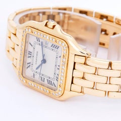 Cartier Yellow Gold Diamond Bezel Panther Quartz Wristwatch
