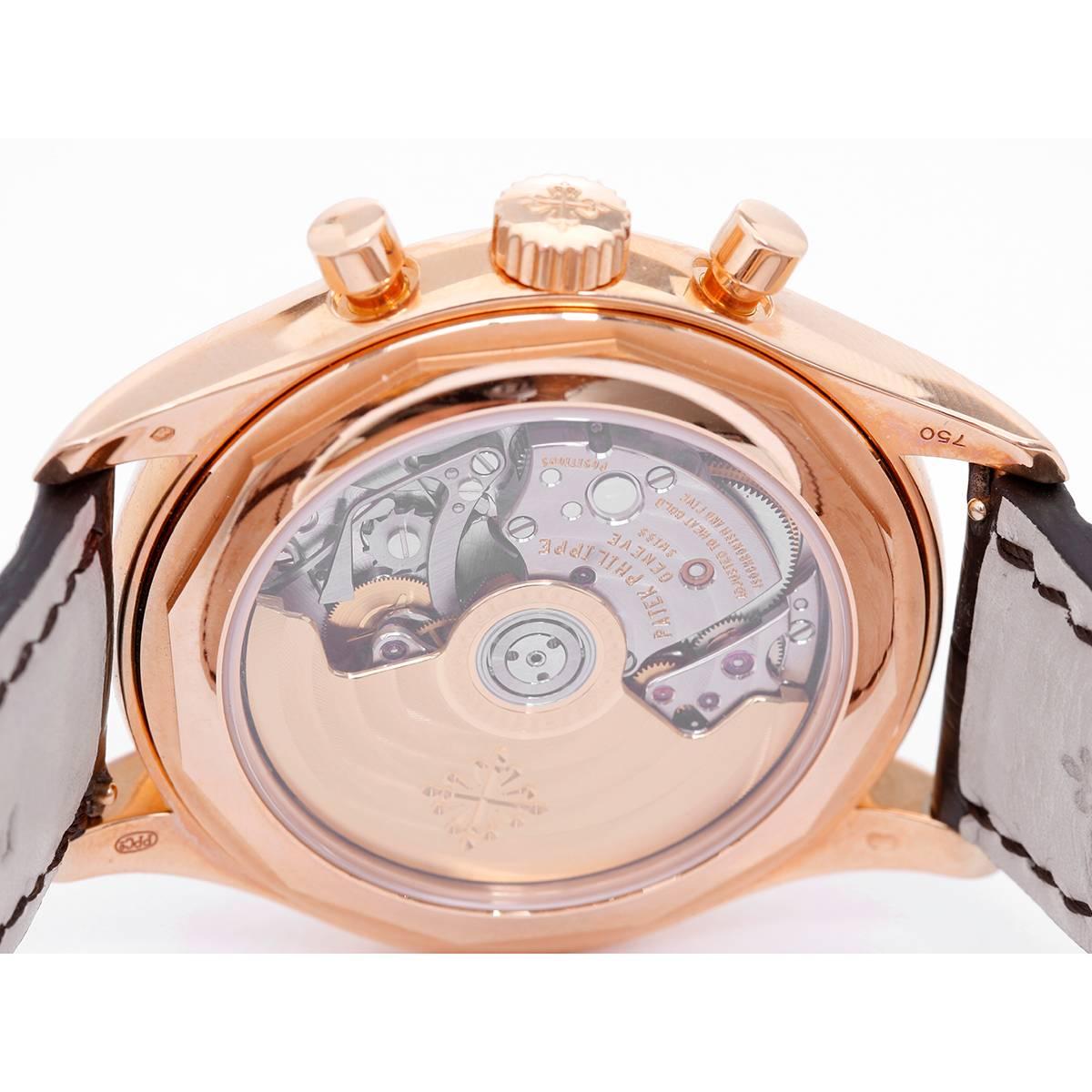 Men's Patek Philippe Rose Gold Calatrava Chronograph Automatic Wristwatch Ref 5960