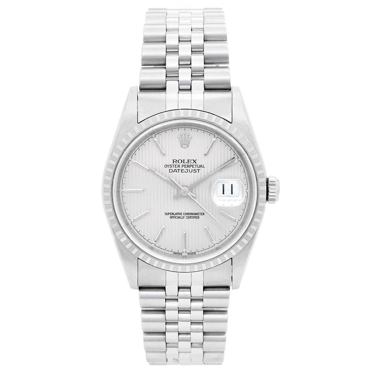 Rolex Stainless Steel Datejust Automatic Wristwatch Ref 16220