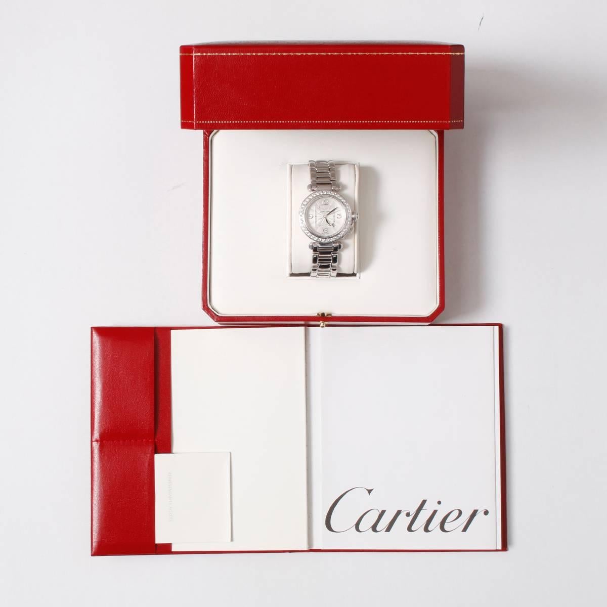 Cartier Ladies White Gold Diamond Pasha Automatic Wristwatch 1