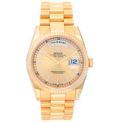 Rolex yellow gold President Day-Date Champagne Dial Automatic Wristwatch 