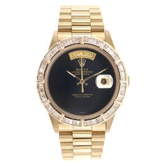 Rolex Montre-bracelet President Day-Date en or jaune avec cadran en onyx personnalisé 