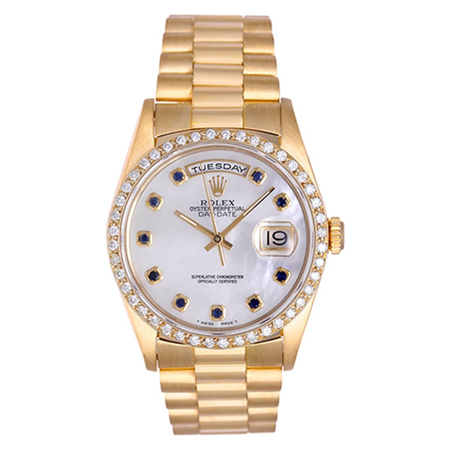 Rolex yellow gold President Day-Date Factory Bezel Automatic wristwatch  
