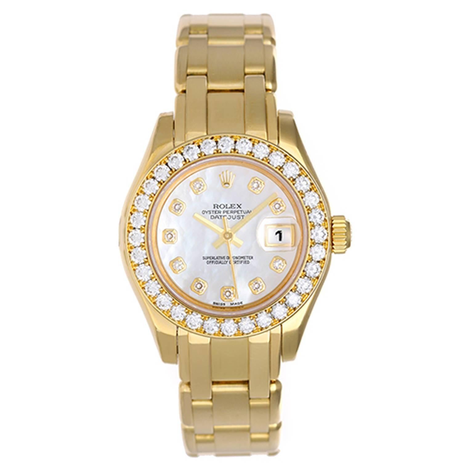 Rolex Ladies yellow gold Diamond Masterpiece Pearlmaster automatic Wristwatch 