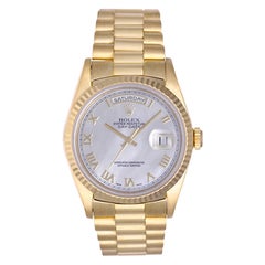 Rolex yellow gold President Day-Date Mother-of-Pearl Dial Automatic Wristwatch 