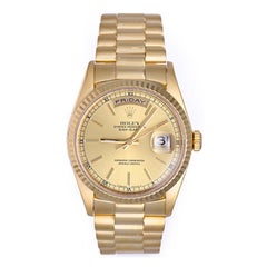 Rolex yellow gold Champagne Dial President Day-Date wristwatch ref 18238