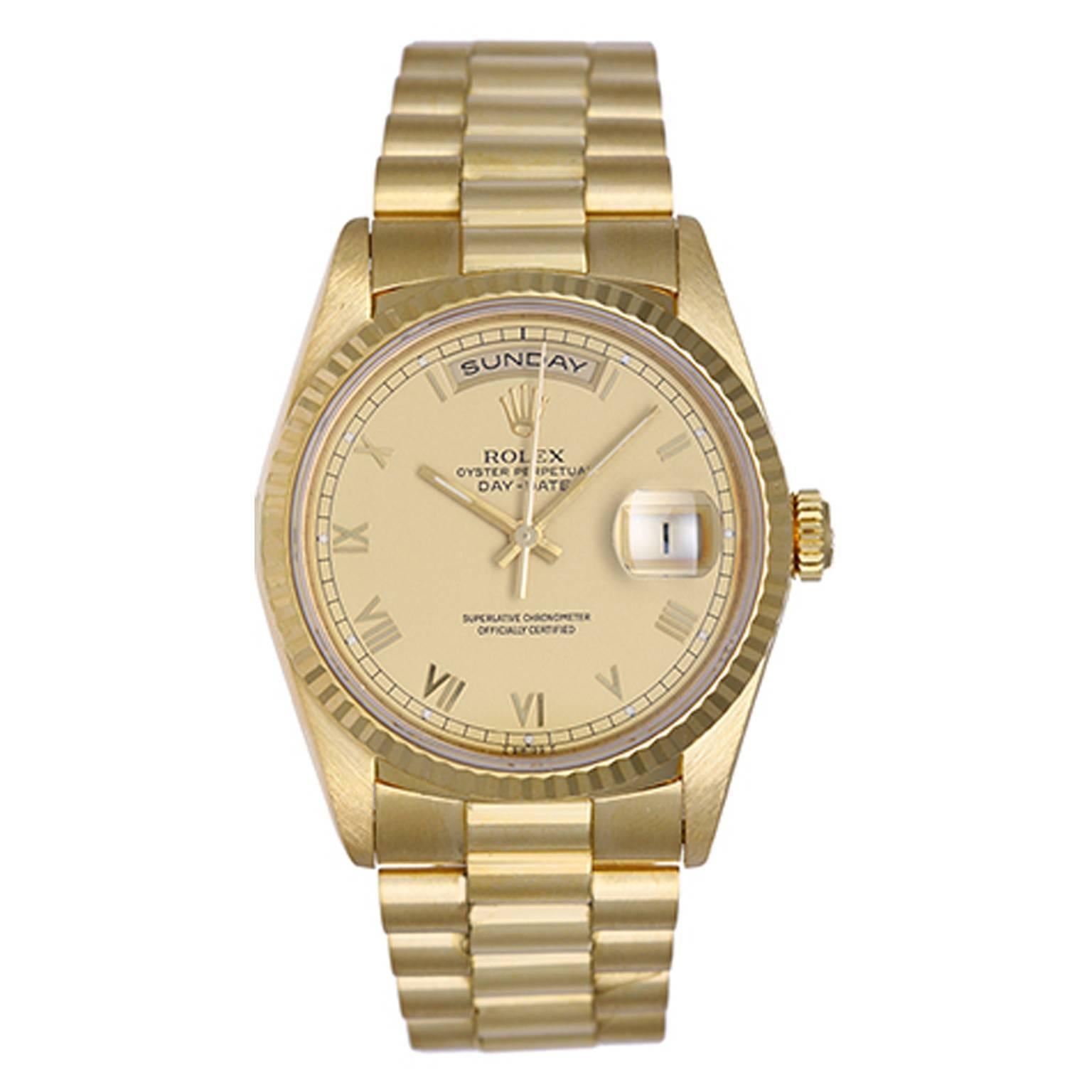 Rolex yellow gold Champagne Dial President Day-Date Automatic wristwatch  