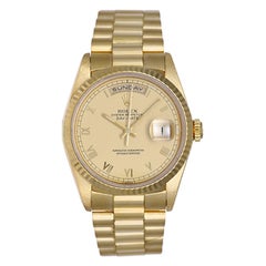 Used Rolex yellow gold Champagne Dial President Day-Date Automatic wristwatch