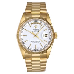 Rolex yellow gold President Day-Date White Dial automatic wristwatch ref 18238 
