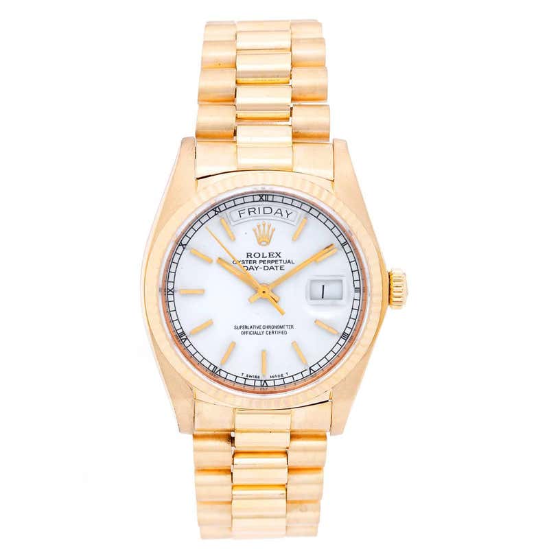 Rolex Yellow Gold President Day-Date Automatic Wristwatch Ref 18038 at ...