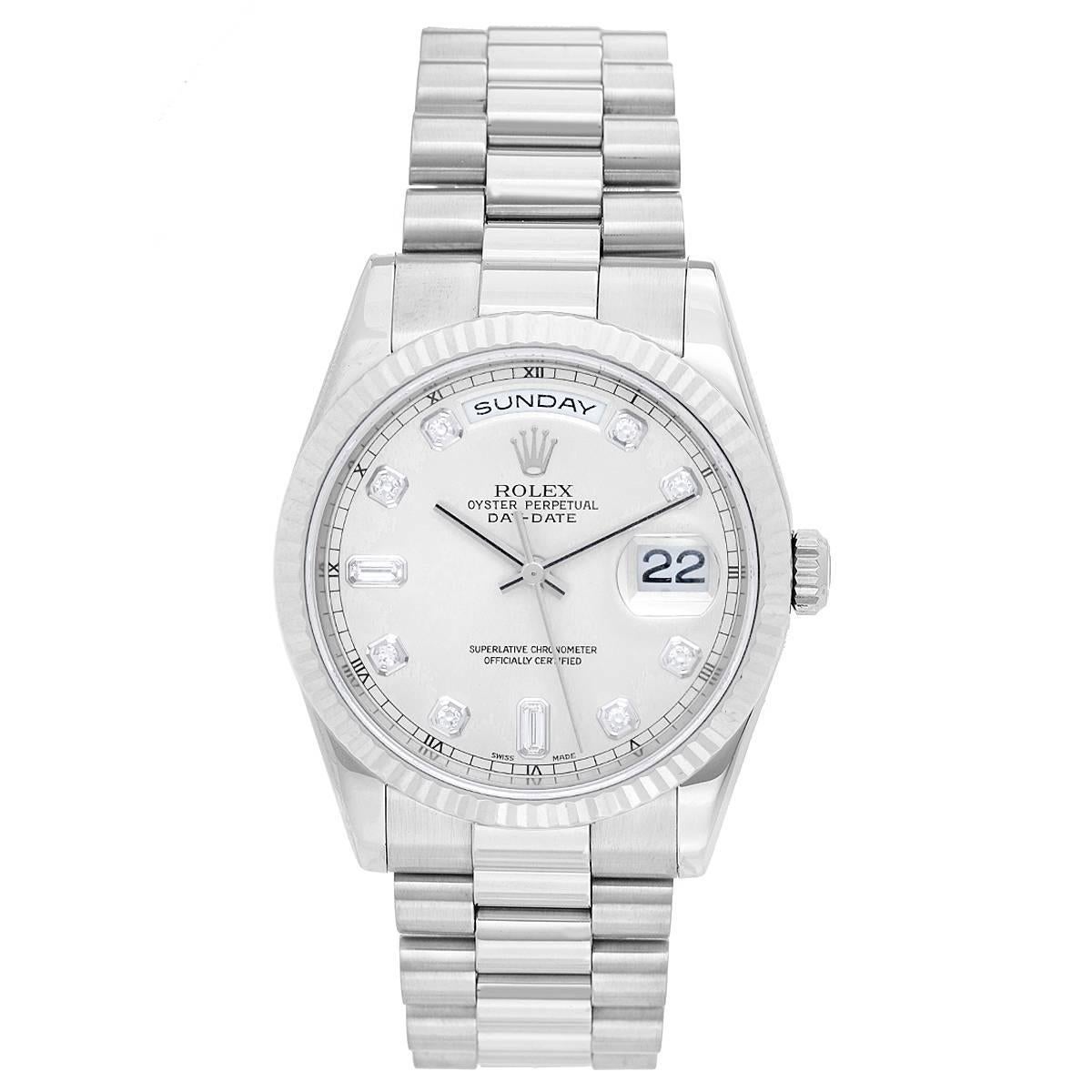 Rolex White Gold President Day-Date Wristwatch Ref 118239