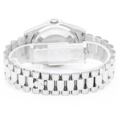 Rolex White Gold President Day-Date Rhodium Roman Dial Automatic Wristwatch