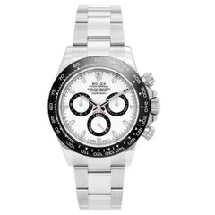 Rolex Edelstahl Keramik-Tagtona Cosmograph Automatik-Armbanduhr mit weißem Zifferblatt